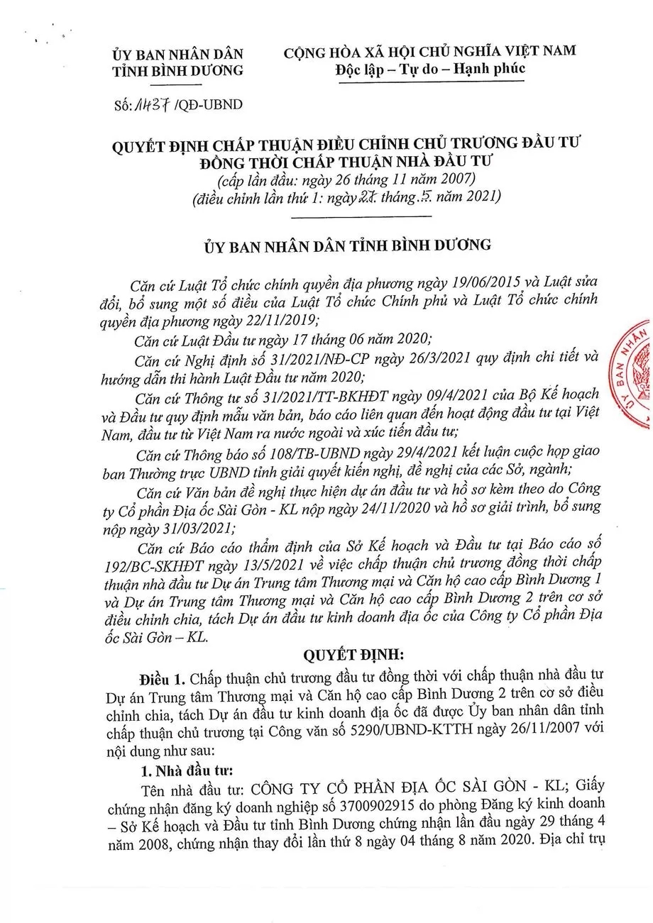 Thông tin pháp lý dự án Lapura Thuận An